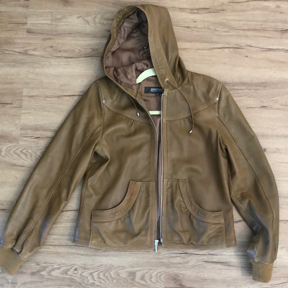 Brown leather jacket